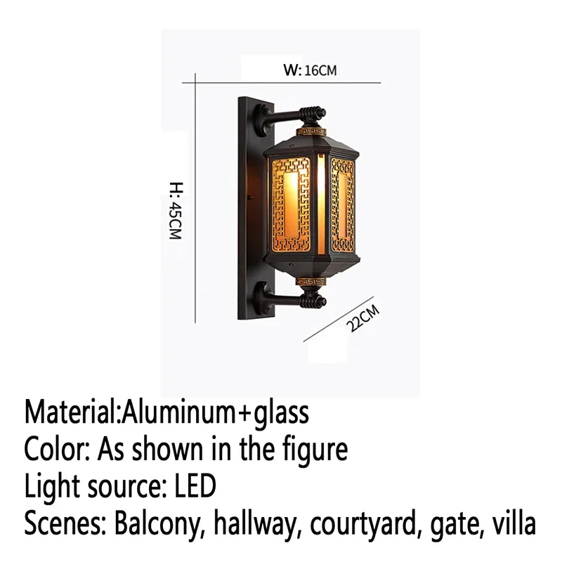 SEAN lampu dinding luar ruangan, lampu dinding LED kontemporer sederhana tahan air untuk balkon lorong halaman vila Gerbang Hotel