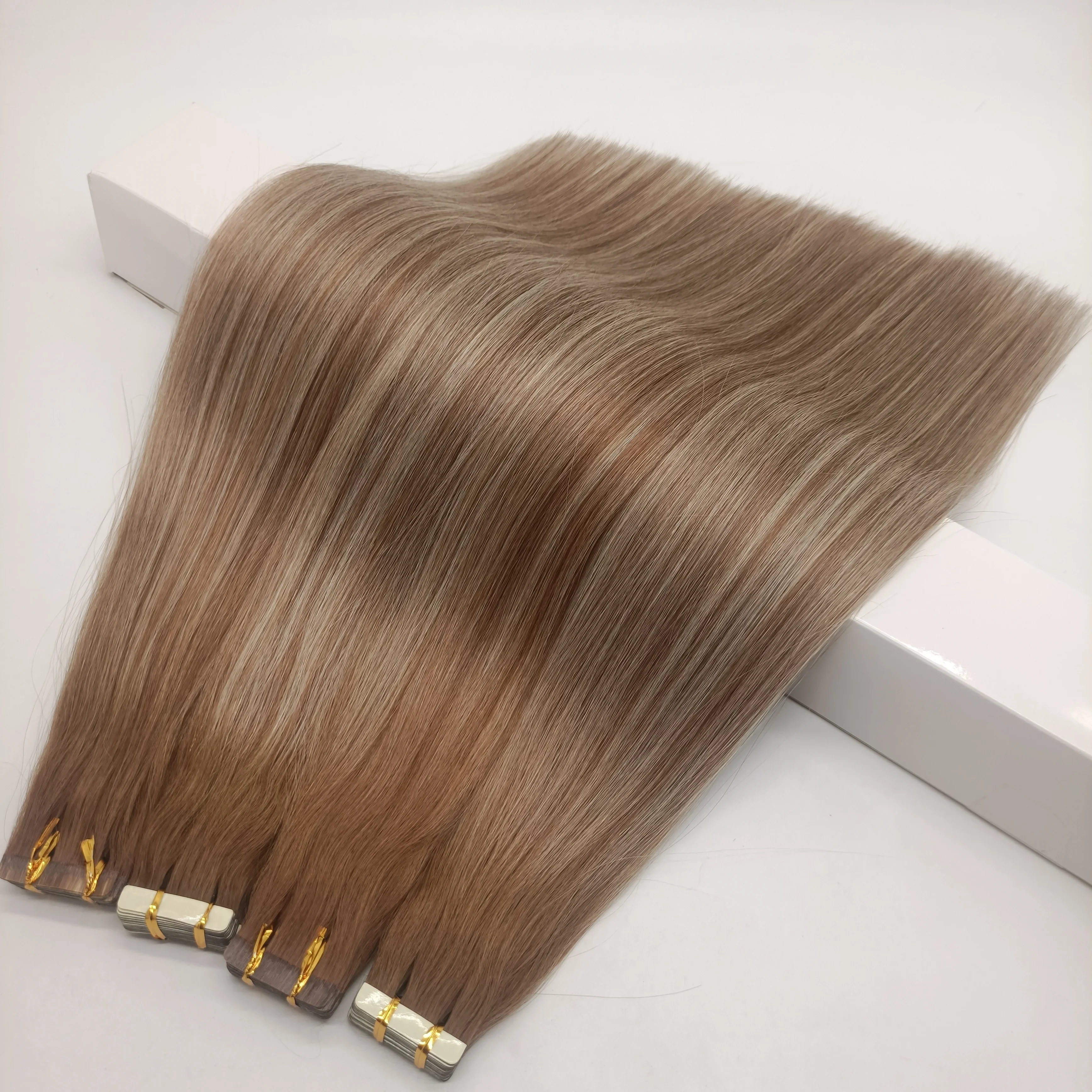 2025/Factory wholesale double draw invisible tape in human hair extensions easy reuse 4~5 times tape hair extensions