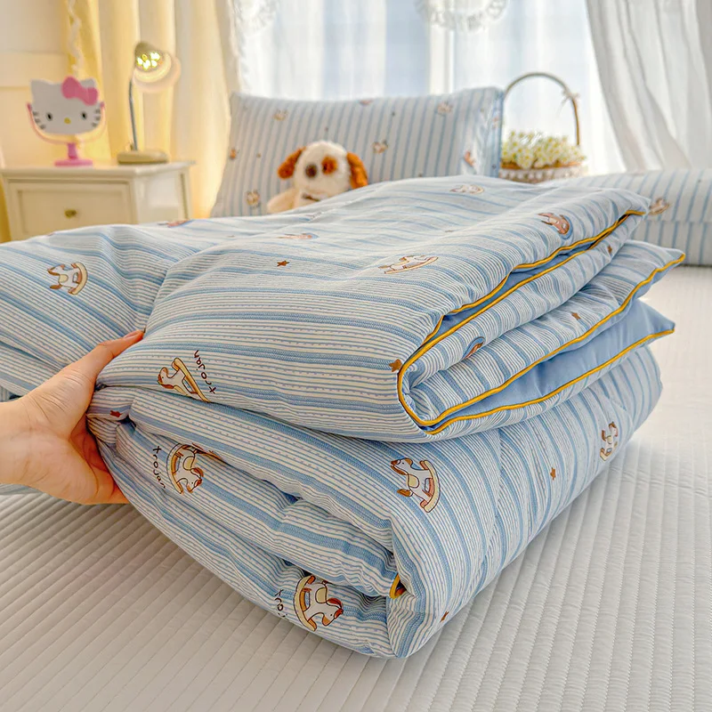 Maternal Infant Grade Gauze Summer Comforter Machine Washable Air Condition Quilt Dormitory Student Thin Bedding
