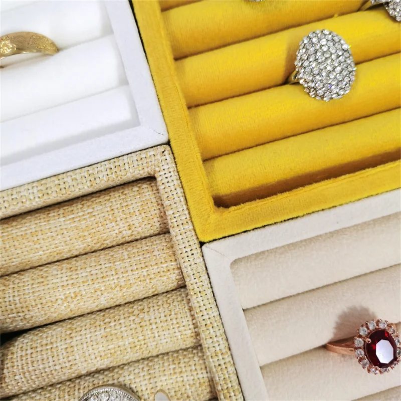 صندوق مخملي لعرض المجوهرات ، صينية الخواتم ، تخزين الأقراط ، تعبئة الخواتم ، جودة عالية ، 11*11 #5