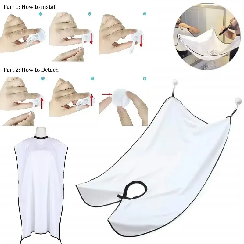 Male Shaving Apron Beard Catcher Cape Care Bib Face Shaved Hair Adult Bibs Shaver Cleaning Hairdresser Gift for Man Clean Apron