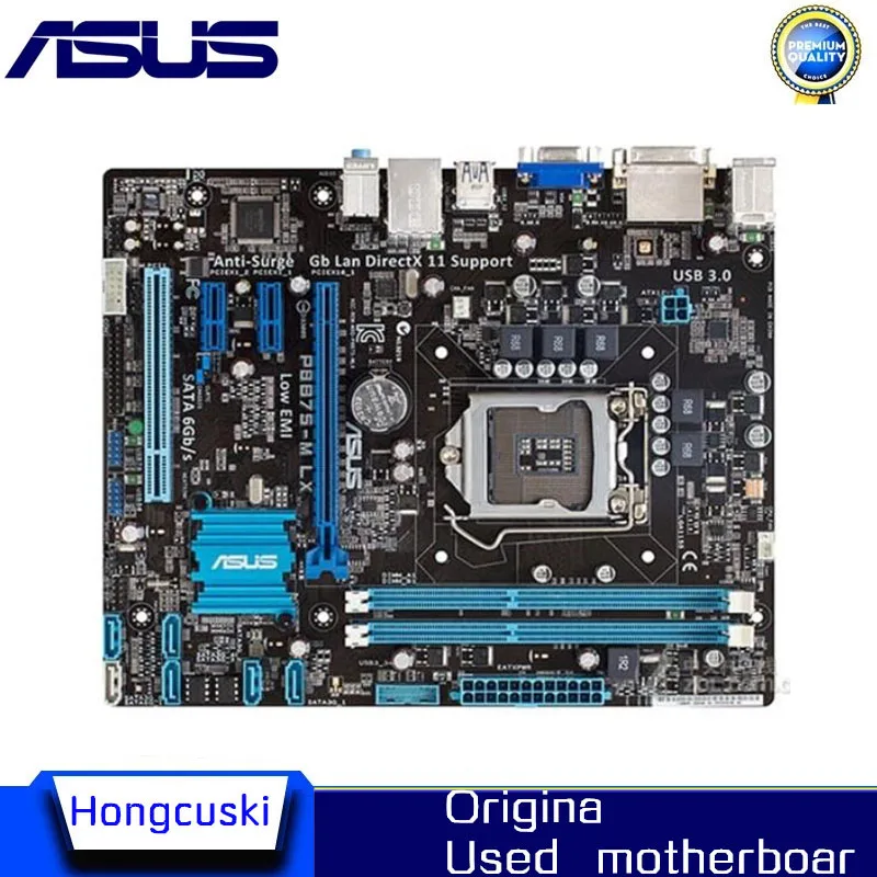 Used Motherboards For ASUS P8B75-M LX B75M motherboard DDR3 16GB LGA 1155 B75 USB3.0 SATA3 PCI-E3.0 Desktop motherboard