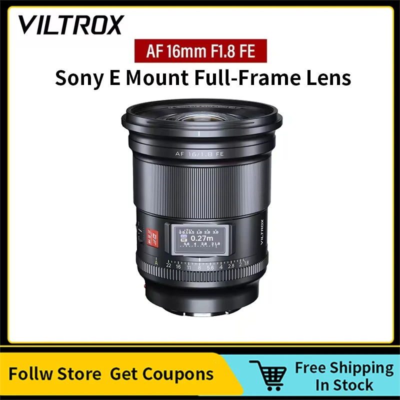 

VILTROX 16mm F1.8 Sony E Camera Lens Full Frame Large Aperture Ultra Wide Angle Auto Focus Lens With Screen For Sony ZV-E1 A7RV