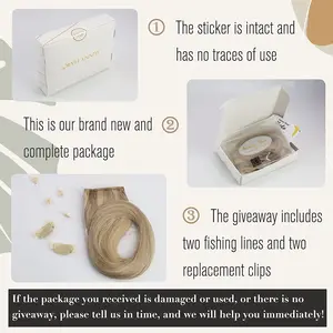 أعلى 9 مبيعات سلك غير مرئي تمديد شعر الإنسان - No7