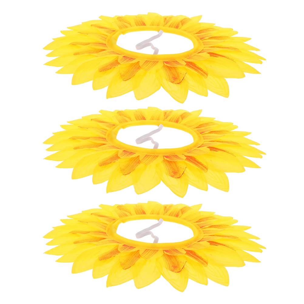 

3pcs Sunflower Headgear Lightweight Cosplay Flower Headgear For Halloween Party Decor Sunflower Theme Party Favors