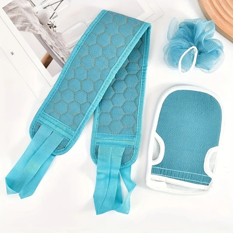 Premium Back Scrubber Body Towel Bath Cloth Deep Cleaning Reaching Straps Shower Rubbing Towel for Neck Shoulders