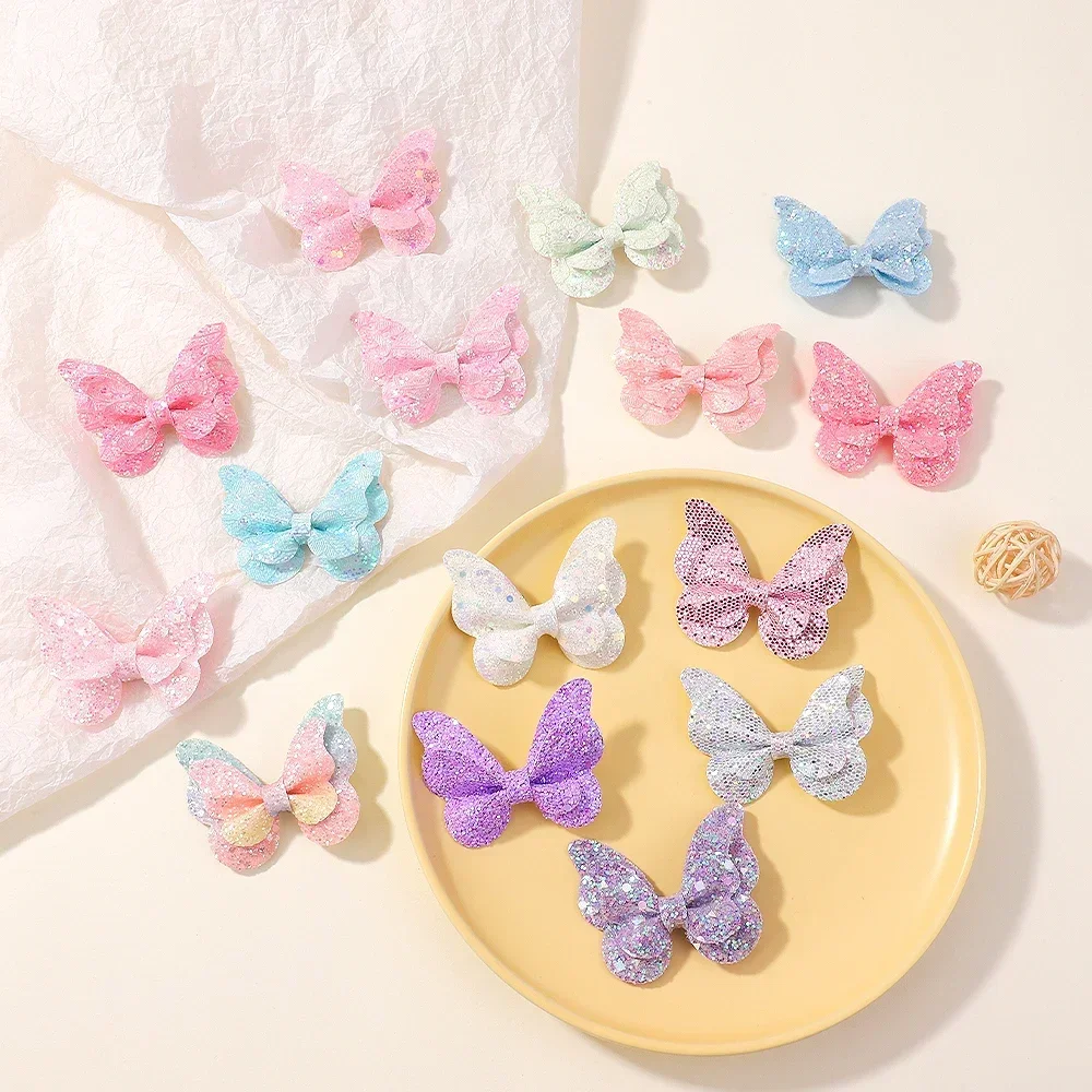 5Pcs/Set Colorful Sequin Hair Clips Butterfly Princess Hair Clips Girls Headwear Children's Hair Clips Baby Hair Accessories