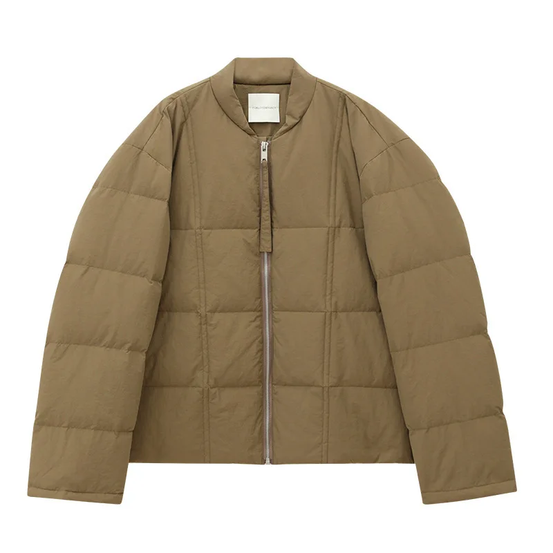 UMI MAO 韓国風コート 冬用キルティング軽量90ホワイトダックダウン バーンスタイル野球ダウンジャケット 女性用