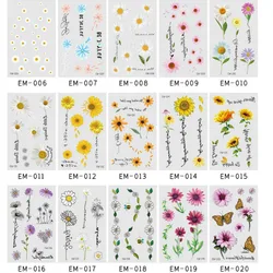Small Daisy Fake Tattoos Paste on Face Arm Leg for Children Men Women Body Art Waterproof Flower Tattoo Stickers 120*75mm