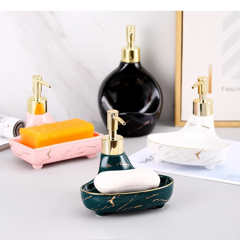 

Ceramic Shampoo Bottle Modern Bathroom Soap Dispenser Set Household Dual Purpose Squeeze Bottled Daily Necessities