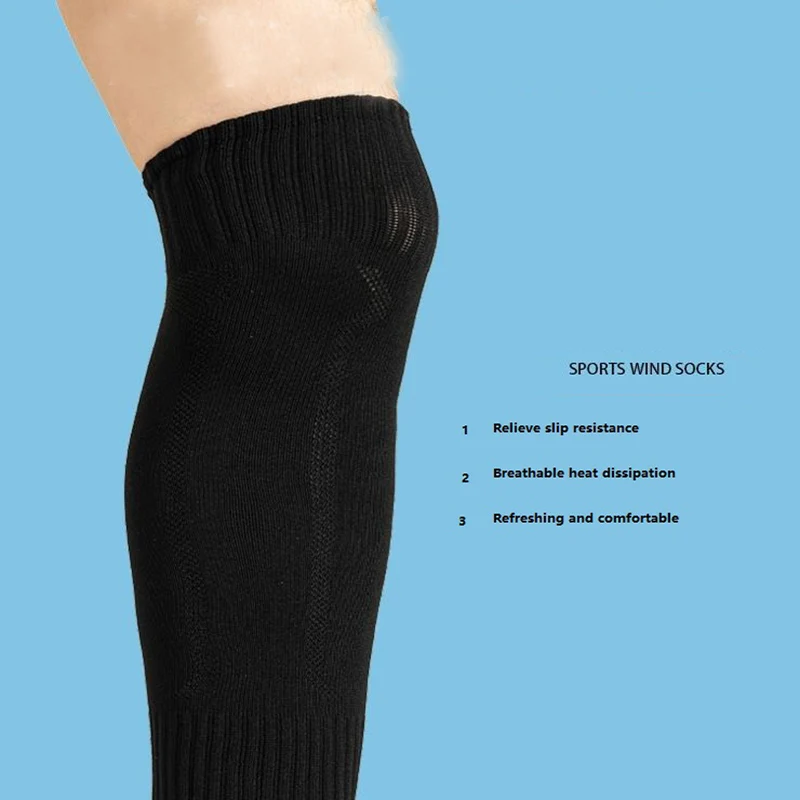 new Men Woman Football Leg Socks, Sweat Wicking Breathable Sports Knee Pads, Joint Knee Protector, Calf Socks 1 pair