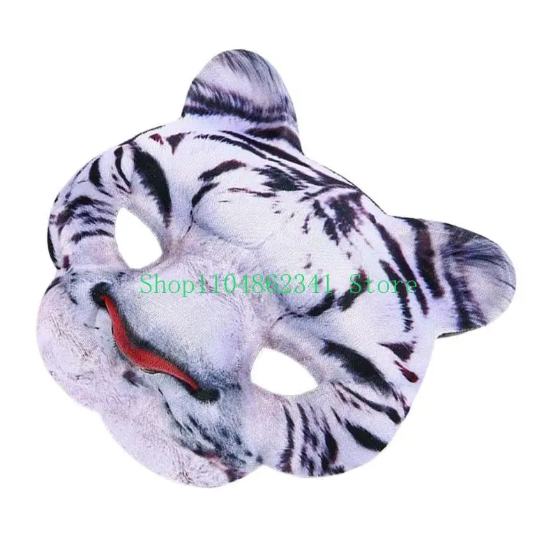 5asd động vật mặt nạ nửa mặt Mặt nạ Tigre mặt nạ Halloween trang phục cosplay động vật