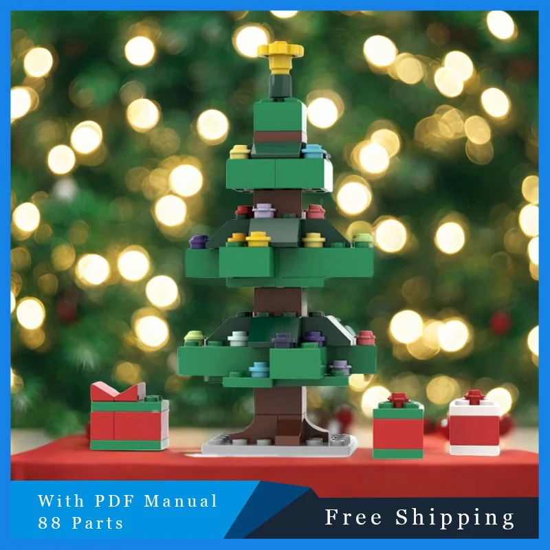 88 pièces MOC blocs de construction créatifs briques floraison arbre de noël modulaire enfants bricolage assemblage jouet ensemble pour garçons cadeau de noël