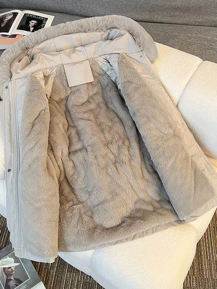 

Parkas Hip Hop Womens Fall Double-Wear Two-Sided Polyester Pure Y2K Wrapped Stretchable Skin-Friendly Interlining Spliced Cute