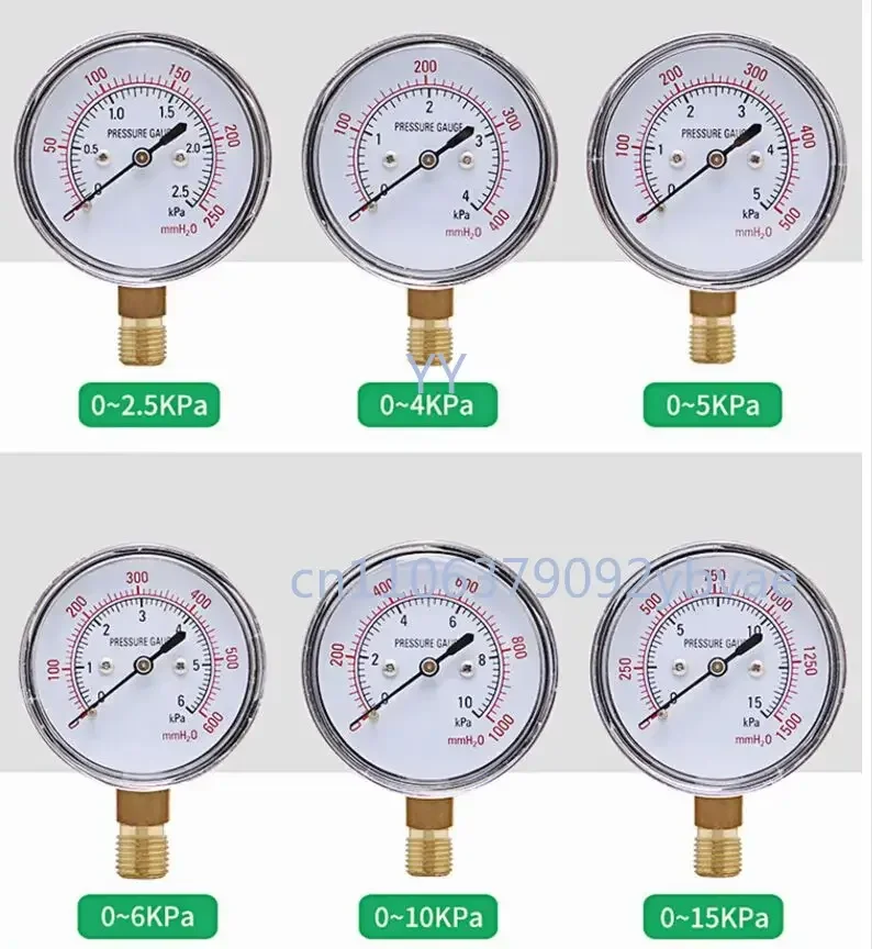 YE-60 diaphragm pressure gauge water meter column surface micro 5KPA 10KPA 15KPa 20KPa 25KPa 30KPa gas