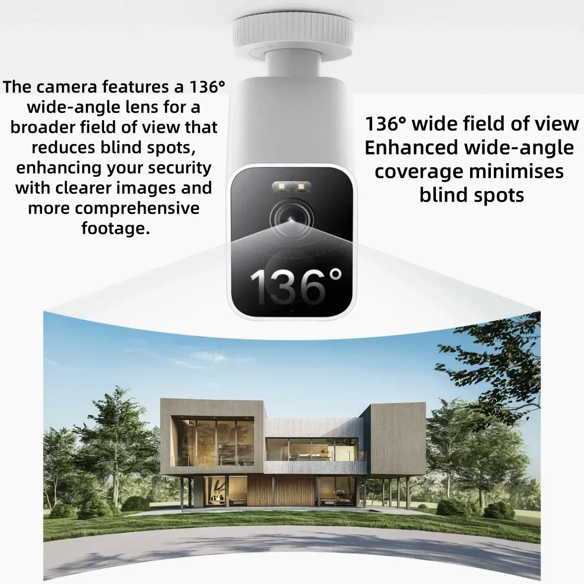 Xiaomi BW500 Außenkamera, 2,5 K HD, Nachtsicht, 10 m Farbe, KI-Sicherheit, IP67, wasserdicht, lange Akkulaufzeit, Smart-Home-Überwachung