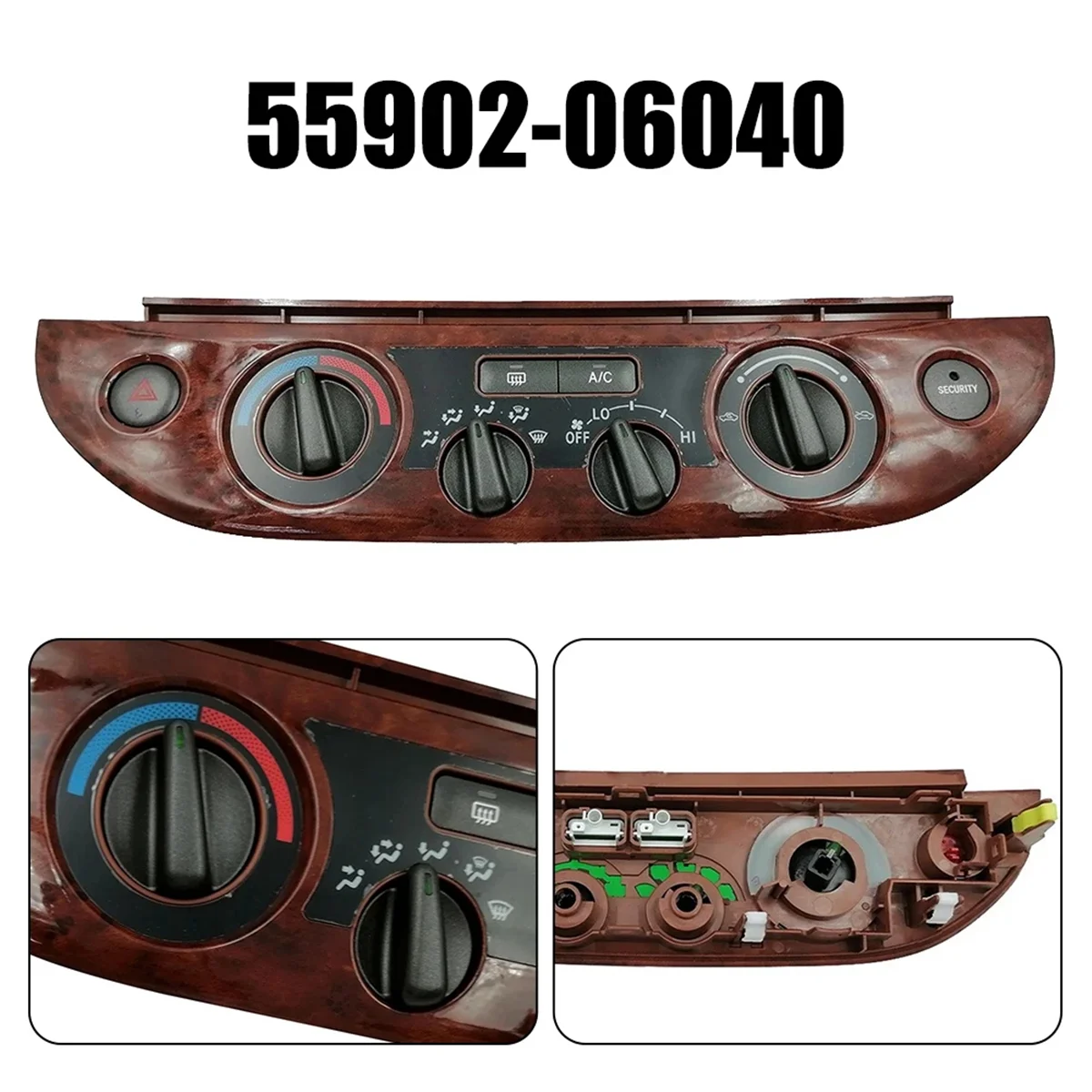 Dashboard Climate Control Heater Air Conditioning A/C Switch Panel Bezel Vent Button Assembly for Toyota Camry 2003-2006