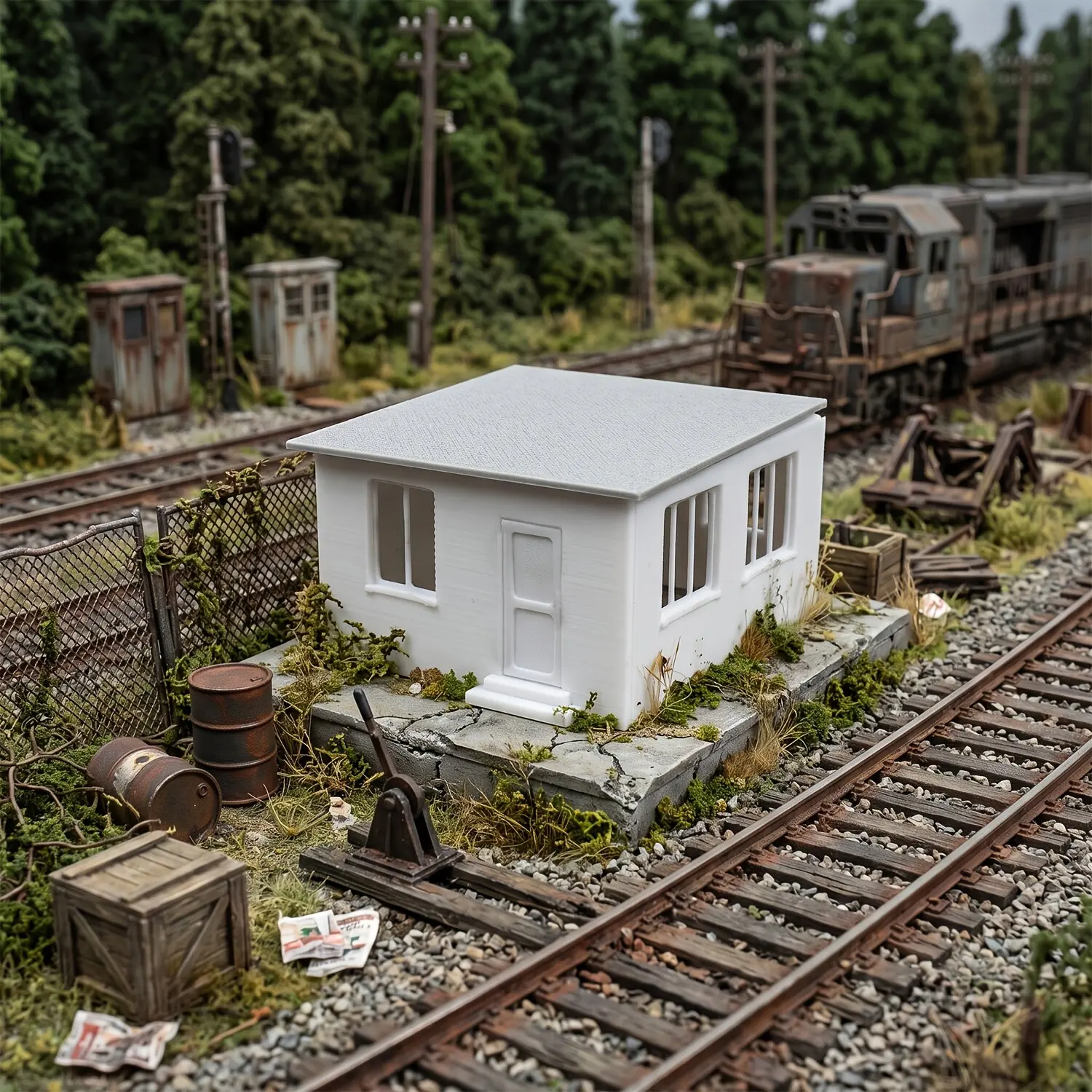 1:87 미니어처 철도 부스/역, 기차 트랙 장면용 흰 - 3D Printing Room 리뷰 및 가격