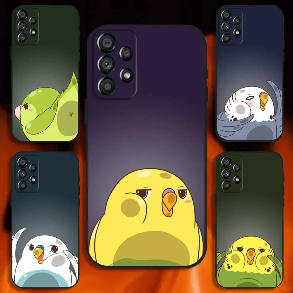 

Chubby Cockatiels Parrotlets Parrot Phone Case For Samsung Galaxy A20,A21s,A22,A31,A32,A52,A53,A72,73,A80 Soft Black Cover