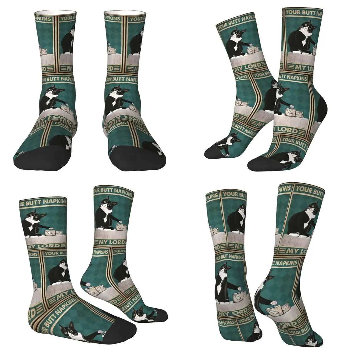Серветки Black Cat Your Butt My Lady Cat Носки Harajuku Высококачественные чулки Всесезонные длинные носки для подарка на день рождения унисекс