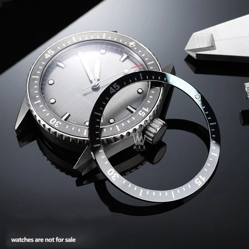 Anillo de luz nocturna con boca, anillo de escala de cerámica Premium para Blancpain 50 Fathoms 5000 5200, anillo de reloj con boca para esfera de 43mm, negro y azul