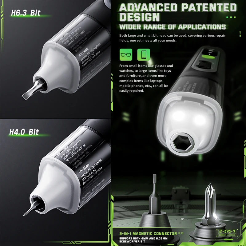 JAKEMY JM-8196 Precision Electric Screwdriver Set 4-Gear Torque JAKEMY JM-8196 Precision Electric Screwdriver Set 4-Gear Torque