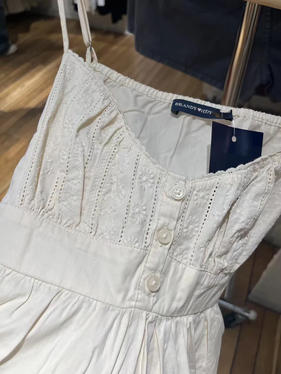 花刺繍レーストリム A ラインドレス女性新しいレースアップボタンノースリーブミニドレスプレッピースタイル甘いショート Vestido Y2K