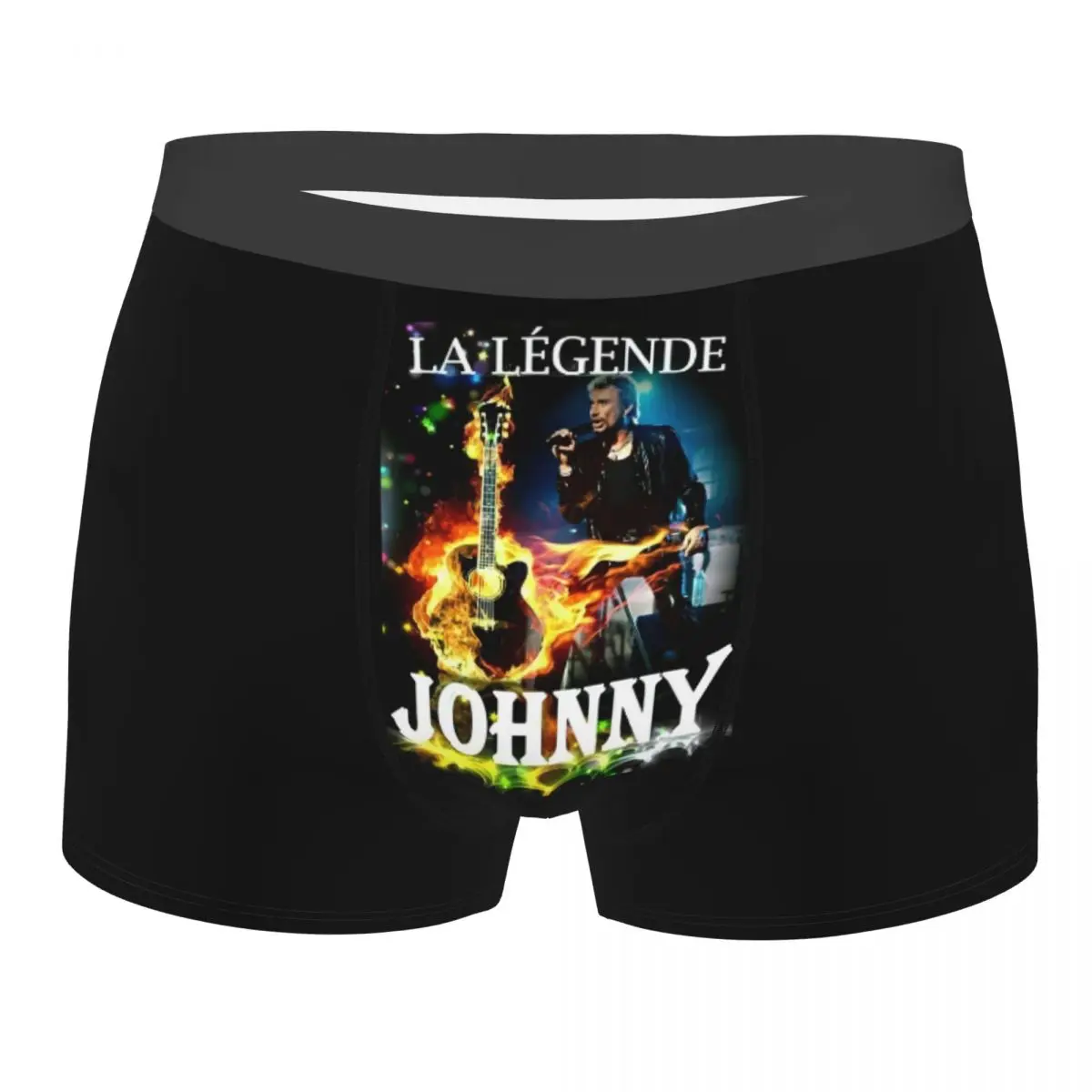 

Пользовательские Французская Певица Рок-музыка Johnny Hallyday Нижнее белье Мужские эластичные трусы-боксеры Шорты Трусики Мягкие трусы для мужчин