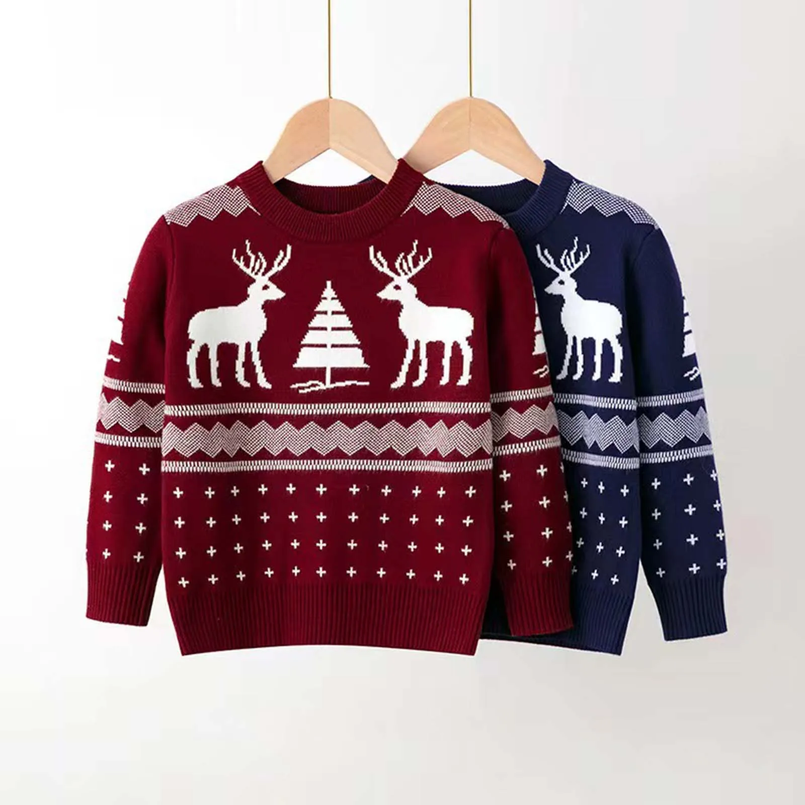 

Children Sweater Comfortable And Warm Christmas Sweaters Kids Cute Cartoon Printed Pullover And Base Top Casual Sweatshirts