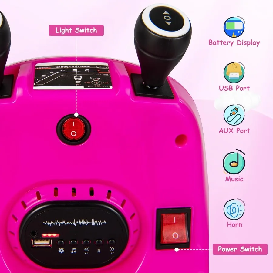 12V 유아용 범퍼카 (1-3세) 아기용 전동 범퍼카, 듀얼 조이스틱, LED 플래시 라이트 및 360도 회전 전동차