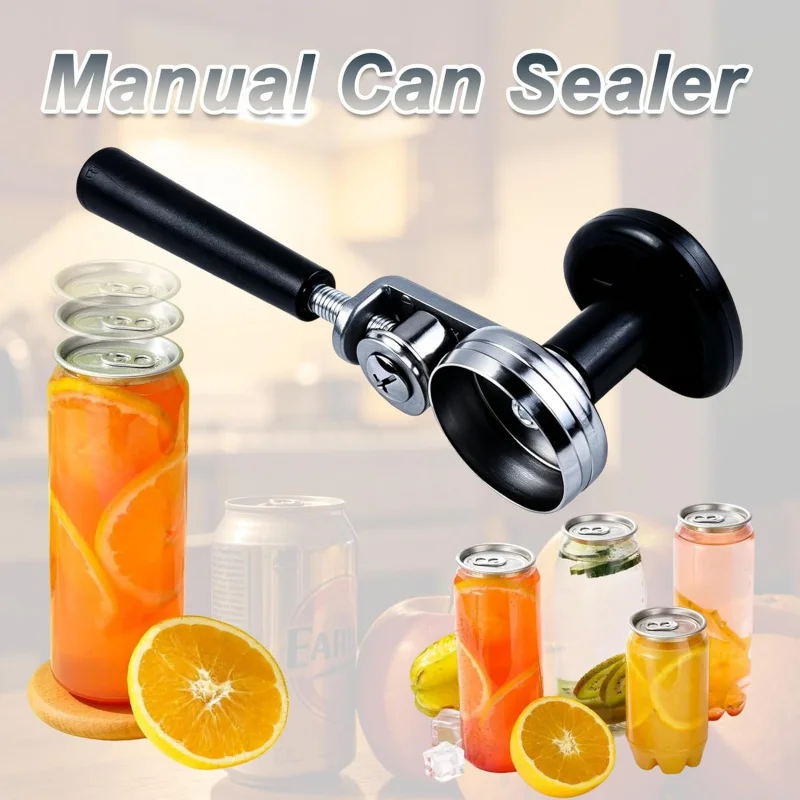 Manual Can Sealer 55mm Handheld Sealing Tool for Plastic Easy Open Cans, Home Kitchen Beverage Sealer for Small Batch Use