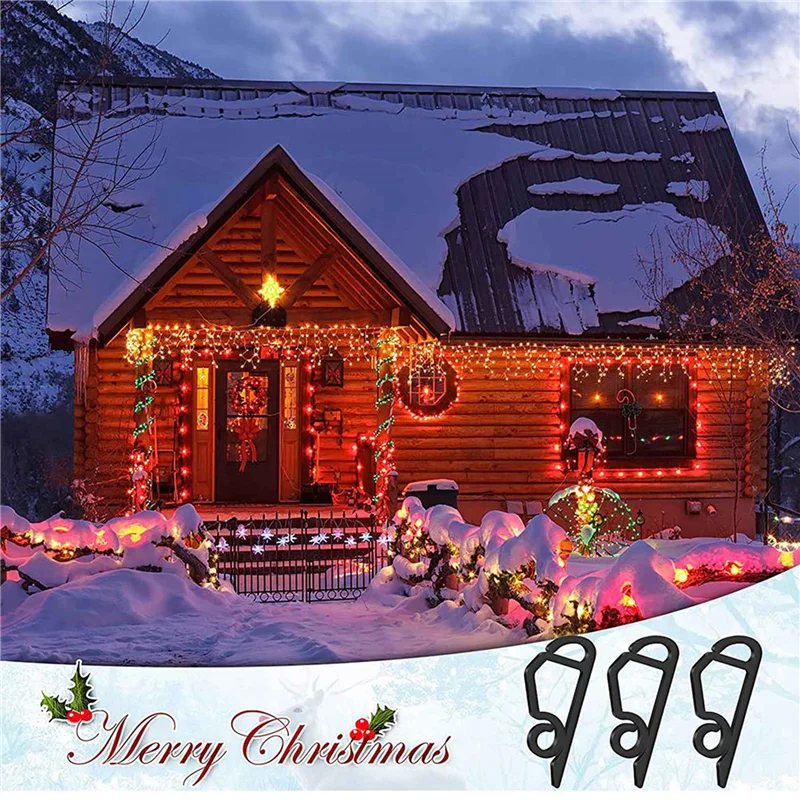 프로모션! 240X 미니 거터 후크 크리스마스 라이트 클립 파티 크리스마스 장식 문자열 조명 블랙에 대한 빛 교수형 클립