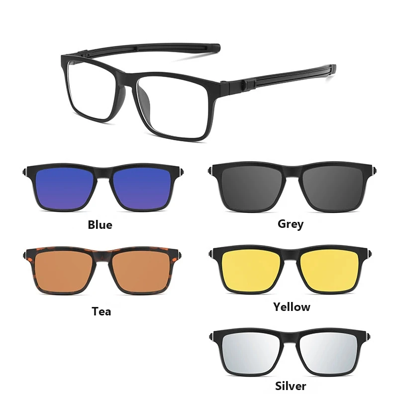 Polarized Sunglasses Magnetic Clip On Glasses frame for Men Women TR90 Eyeglass Frames Magnet Clips eyewear