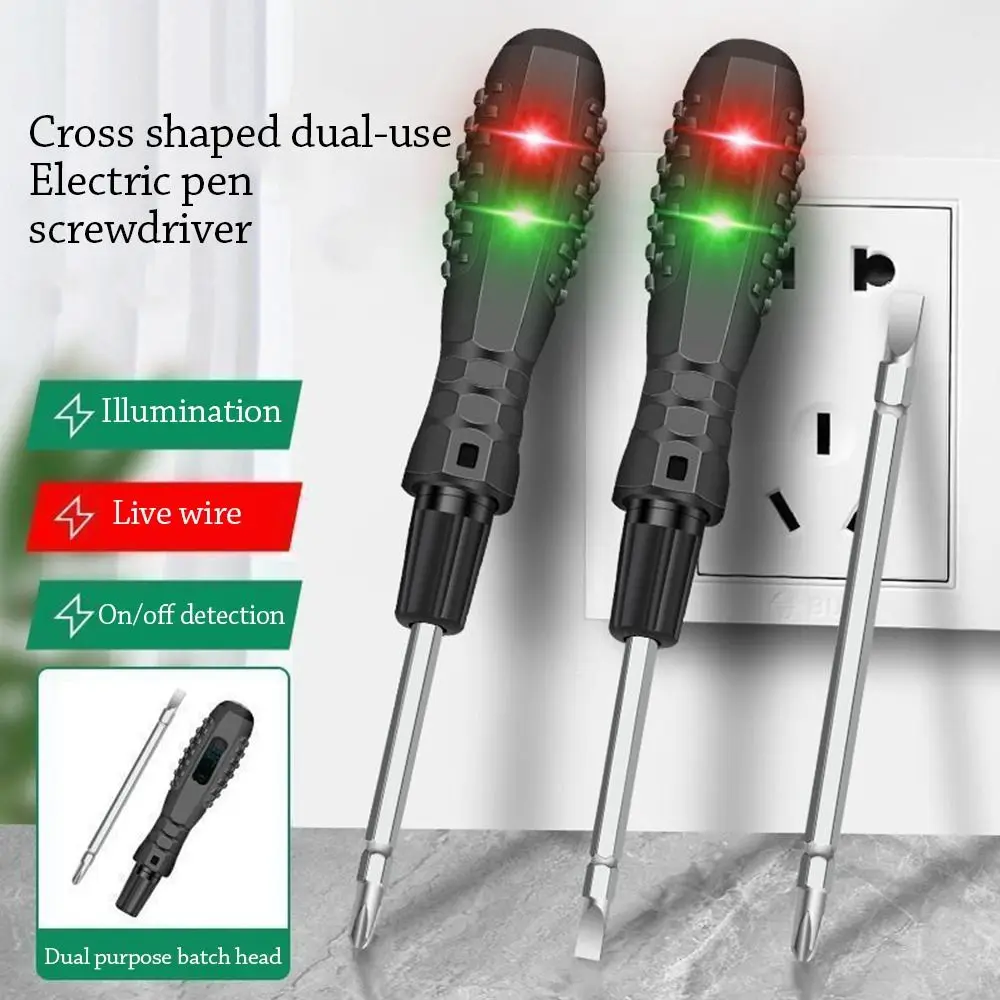 

Электрический тестер 2 в 1, ручка с индикатором, отвертка для слов/крест, многофункциональный интеллектуальный индукционный детектор напряжения, ручка