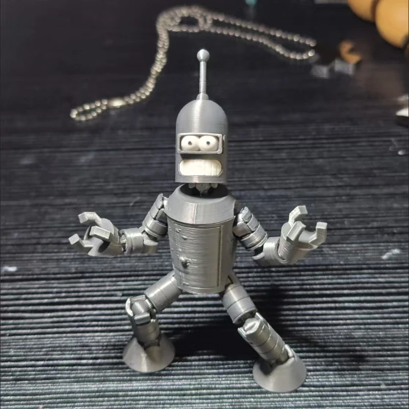 Figura Articulada Multiarticulada de Bender de Futurama Lucky13, Muñeco Personalizado Impreso en 3D y Ensamblado