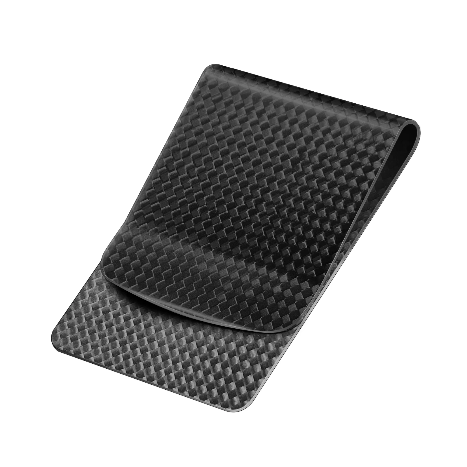55mm Unieke Geschenken Echte Matzwarte Koolstofvezel Creditcard Clip Ultradunne RFID Blokkeren Geld Cash Cilps voor Mannen Vrouwen