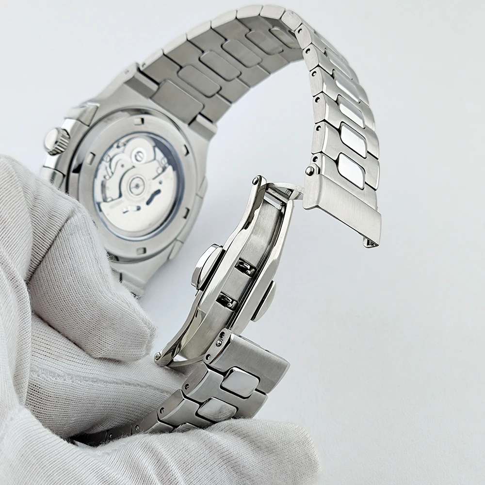 Orologio personalizzato 8 colori 40 mm Orologio da uomo in acciaio inossidabile adatto per movimento meccanico NH35, orologio con accessori Nautilus