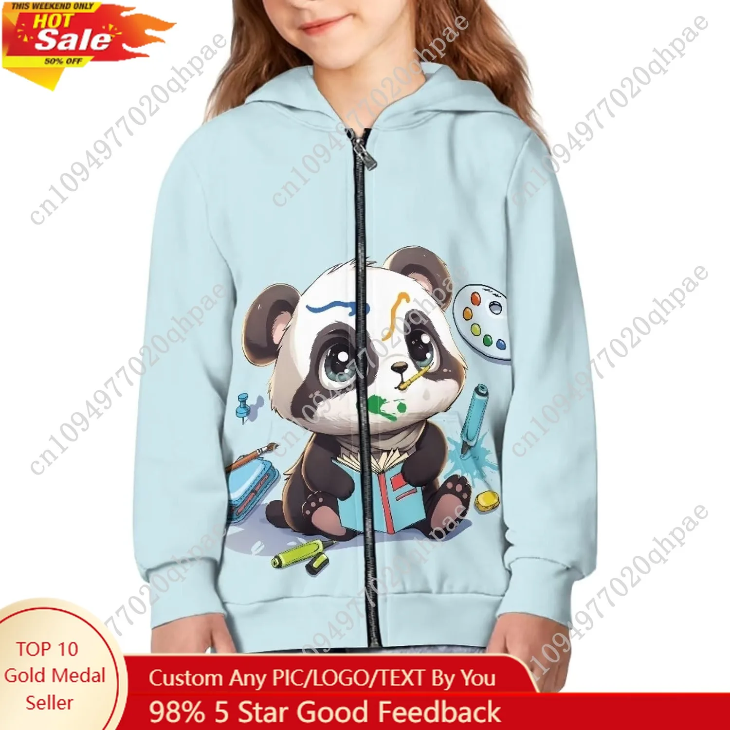 

Showudesigns Boys Zip Up Hoodies Long Sleeve Sweatshirts for Girls Front Pocket