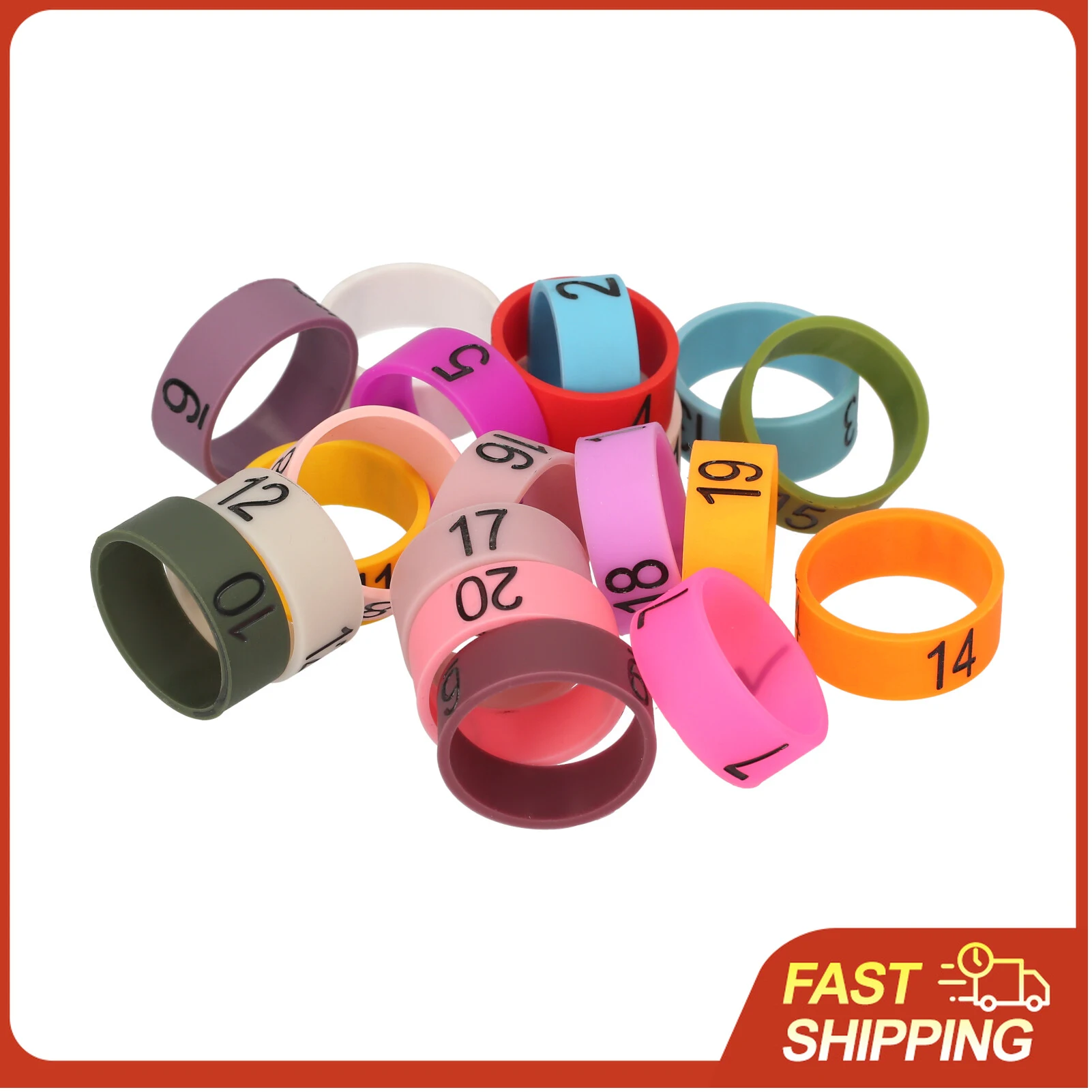 20 PCS Microphone Colored ID Rings Number 1 to 20 Multicolor Soft Silicone  for Distinguishing Different Microphones
