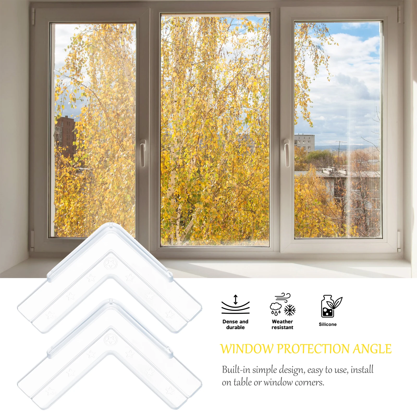 

12Pcs Window Protection Angle Cuttable Pad Crash-Proof Edges Bumper for Home Safety Window Protection Angle Sharp-Bumper