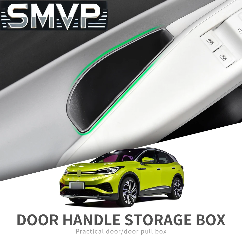 يصلح لشركة فولكس فاجن ID.4 ID4 ID 4 مقبض باب السيارة صندوق تخزين الباب مسند الذراع حامل صينية المنظم اكسسوارات ترتيب #5