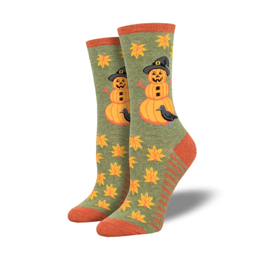 1  pair Creative and quirky pumpkin witches, owls trendy socks for male and female couples. Mid length socks for Halloween