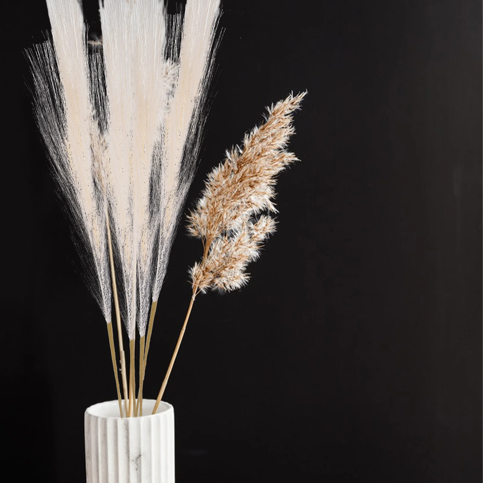 

4pcs Artificial Grass High Realism Filler for Vase Wedding Centerpiece Farmhouse Home Bedroom Bathroom Wall Decor Dried