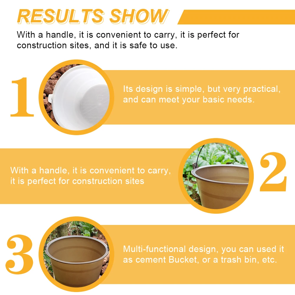 

2Pcs Durable Plastic Cement Barrel Anti-Smashing Professional Design for Construction Sites and Multi-Use Storage