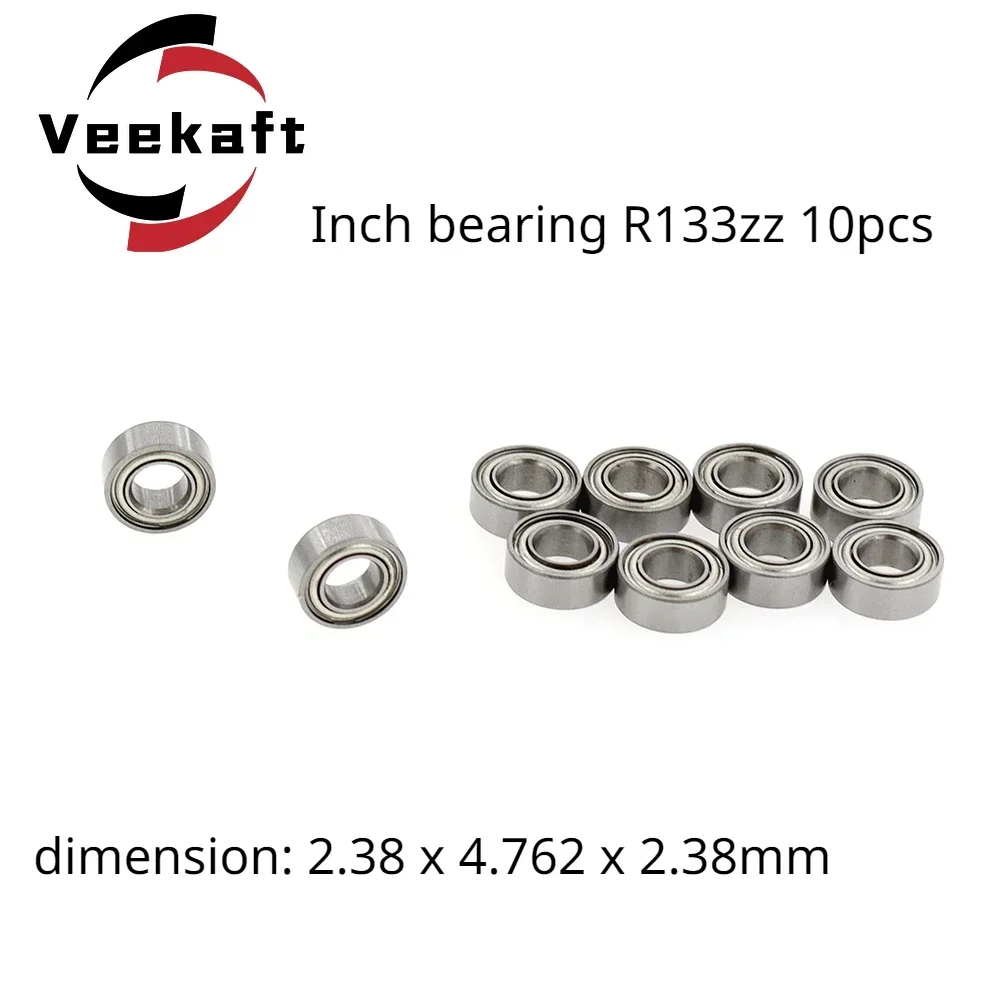 Veekaft  Inch Bearing R133zz 10pcs Size: 2.38mmx4.762mmx2.38mm CNC Specialized Bearing