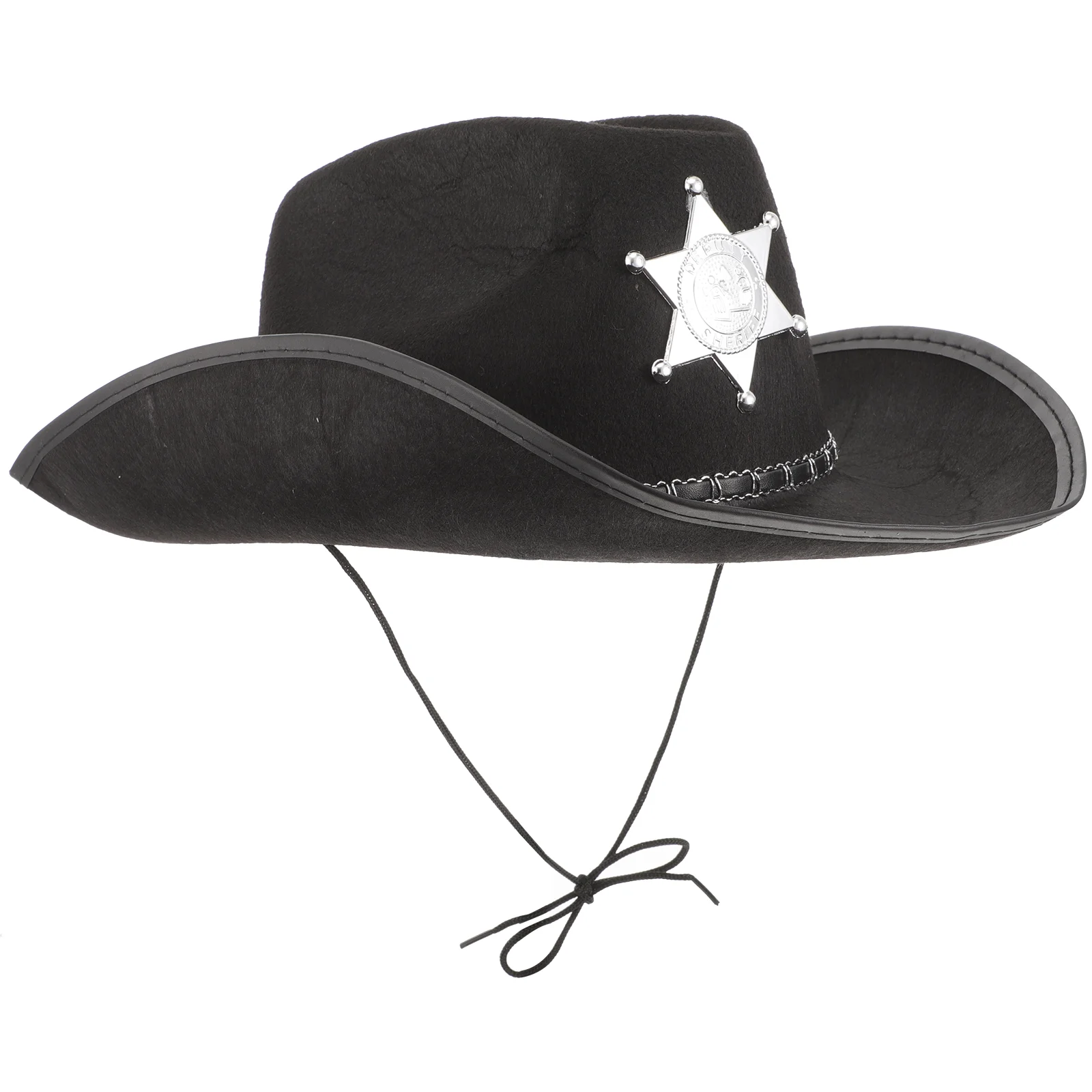 Western Wild West Sheriff Hat Fancy Dress Halloween Party Costume (Black) Sheriff Party Hat Hat Brown