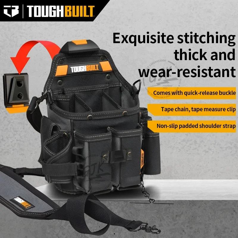 TOUGHBUILT TB-CT-114 Journeyman Electrician Pouch + Shoulder Strap Thickened Large-capacity Storage Waist Pack