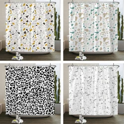 Modern Simple Mosaic Shower Curtain Waterproof Bath Curtains with 12 Hooks for Bathroom Home Decoration Polyester Fabric Screen