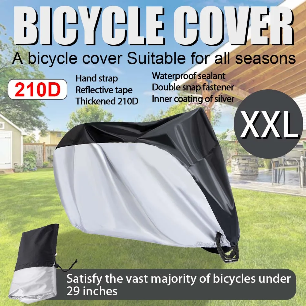 

Waterproof bike cover rain dust bicycle cover dustproof anti-UV outdoor protection XXL with lock hole for cycle accessories