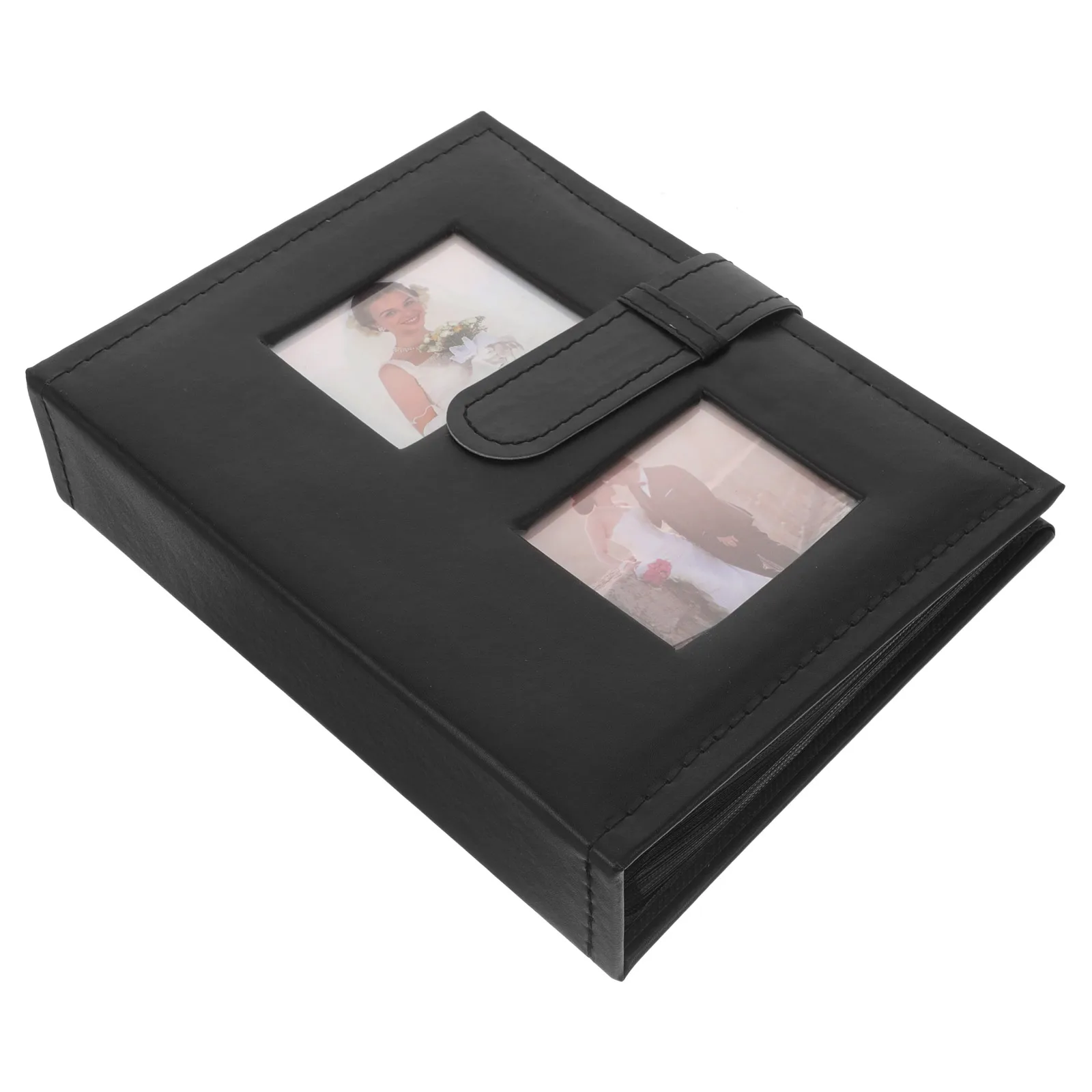 

PU Photo Album 6 Inch 200 Pages Black Cover Family Scrapbook for Wedding Birthday Party Photos Collection Album